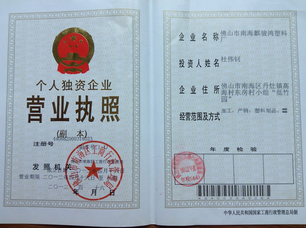 Copy business license